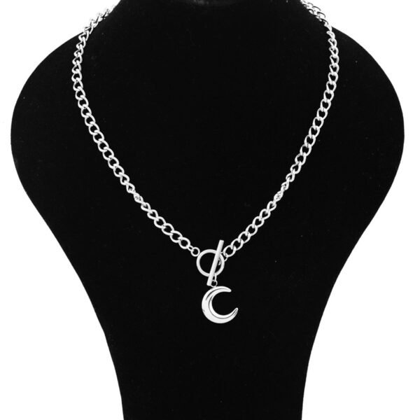 Silver Crescent Moon Toggle Chain Necklace ✨🌙 - Image 2
