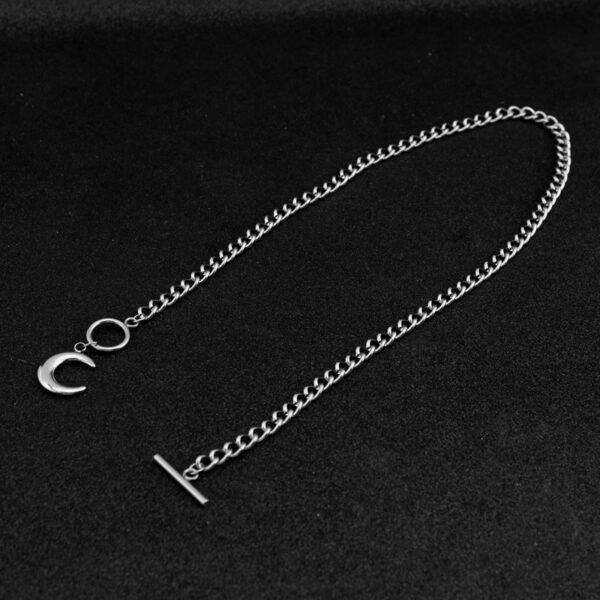 Silver Crescent Moon Toggle Chain Necklace ✨🌙 - Image 5