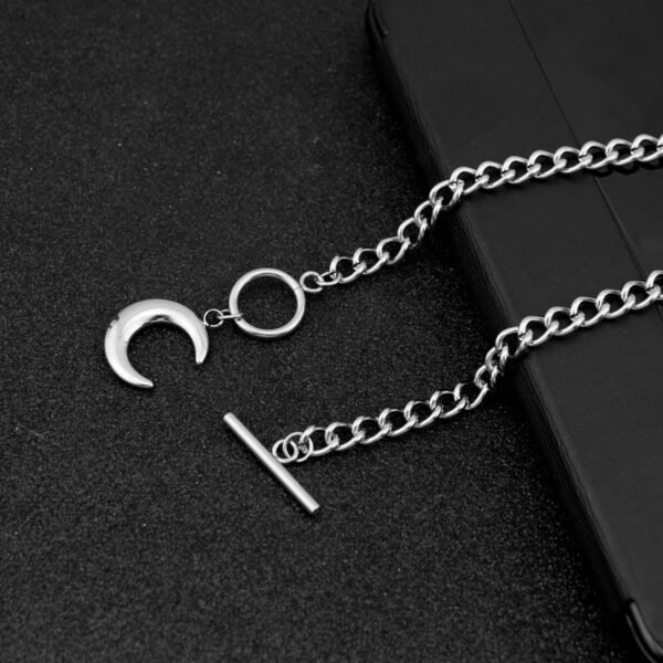 Silver Crescent Moon Toggle Chain Necklace ✨🌙 - Image 7
