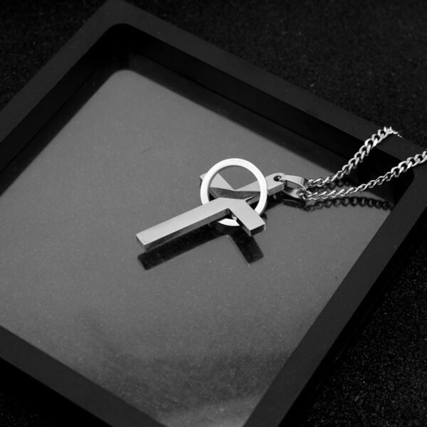 Men’s Stainless Steel Cross Necklace with Lord’s Prayer Ring ✝️💍 - Image 8