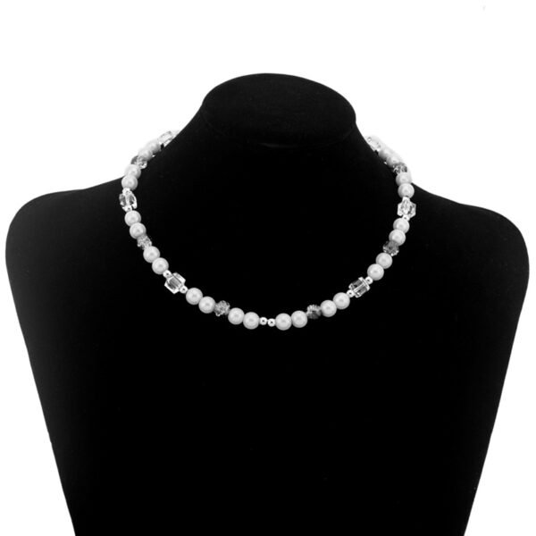 Elegant Black & Silver Beaded Necklace – Handmade Glass & Pearl Beads ✨🖤 - Image 9