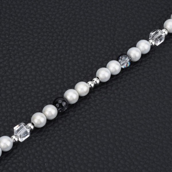 Elegant Black & Silver Beaded Necklace – Handmade Glass & Pearl Beads ✨🖤 - Image 4