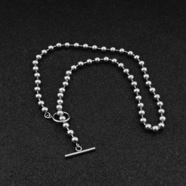 Minimalist Stainless Steel Ball Chain Y Necklace – Toggle Clasp Design ✨⛓️ - Image 5