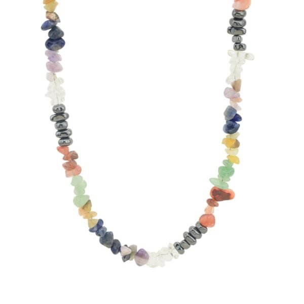 Natural Multicolor Gemstone Chip Necklace – Chakra Healing Crystals 🌈✨