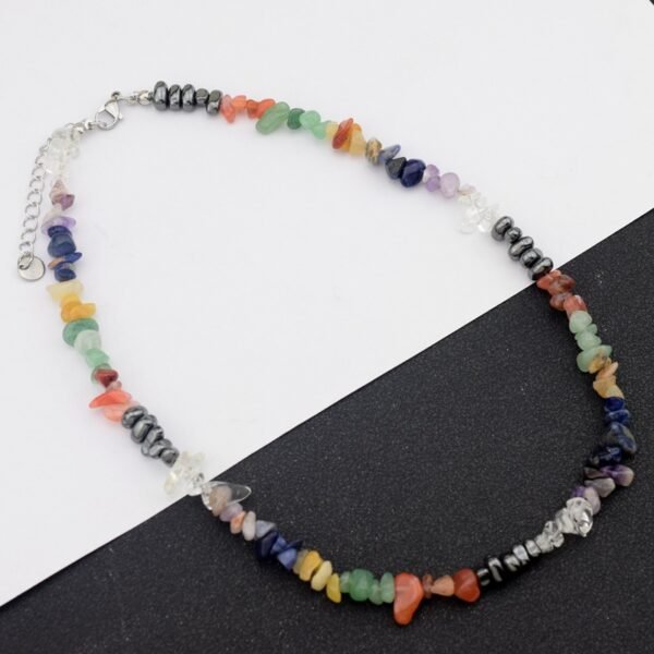 Natural Multicolor Gemstone Chip Necklace – Chakra Healing Crystals 🌈✨ - Image 3