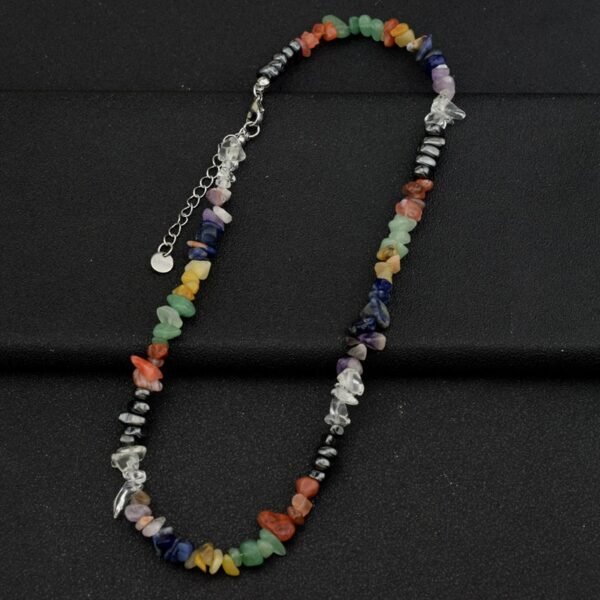 Natural Multicolor Gemstone Chip Necklace – Chakra Healing Crystals 🌈✨ - Image 4