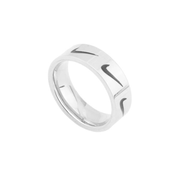 Men’s Stainless Steel Sports-Inspired Band – Engraved Minimalist Ring ⛓️💍
