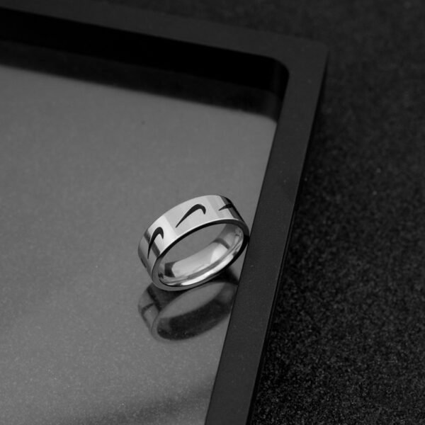 Men’s Stainless Steel Sports-Inspired Band – Engraved Minimalist Ring ⛓️💍 - Image 2