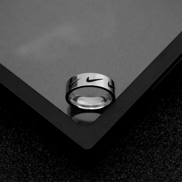 Men’s Stainless Steel Sports-Inspired Band – Engraved Minimalist Ring ⛓️💍 - Image 3
