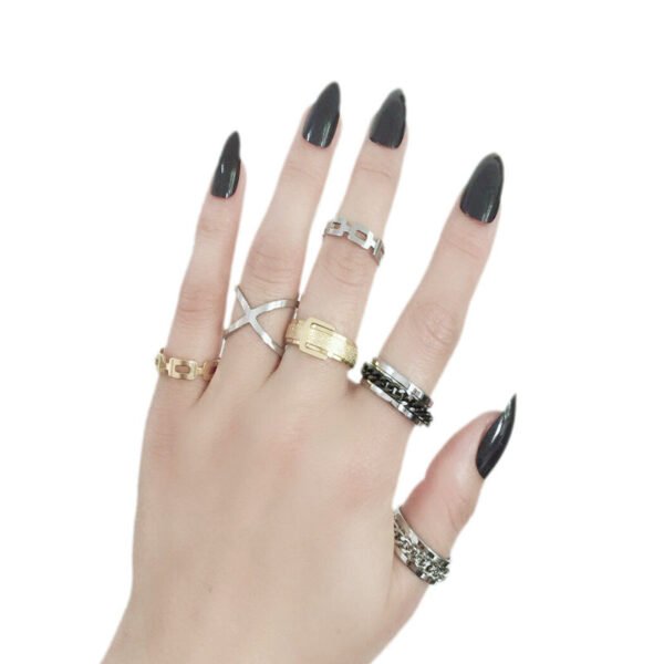 Men’s Stainless Steel Spinner Chain Ring – Black Cuban Link Band ⛓️💍 - Image 2