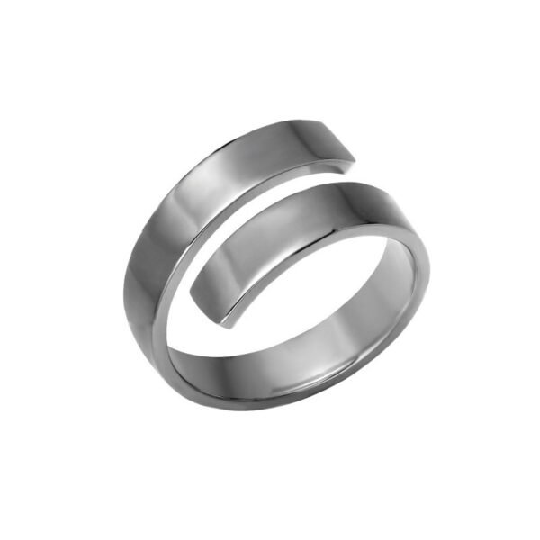 Minimalist Open Spiral Stainless Steel Ring – Adjustable Modern Band ✨