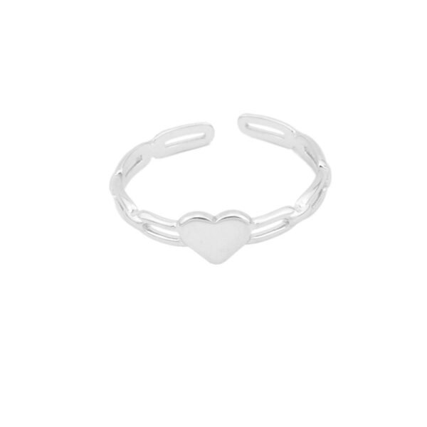 Minimalist Heart Adjustable Ring – Dainty Open Band for Women 💖✨