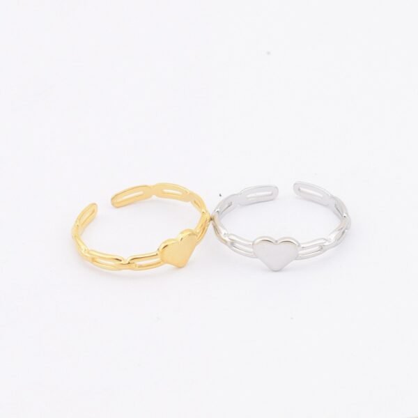 Minimalist Heart Adjustable Ring – Dainty Open Band for Women 💖✨ - Image 3