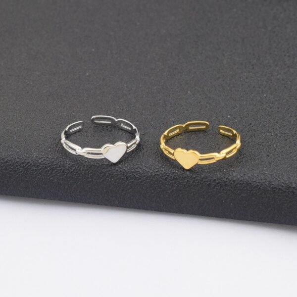Minimalist Heart Adjustable Ring – Dainty Open Band for Women 💖✨ - Image 5