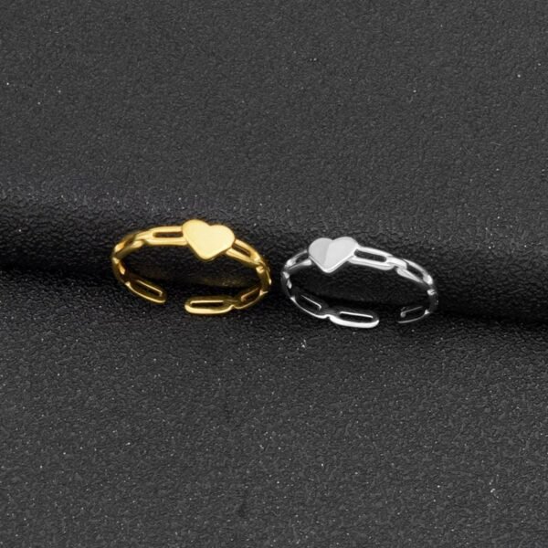 Minimalist Heart Adjustable Ring – Dainty Open Band for Women 💖✨ - Image 6
