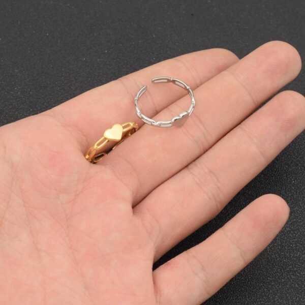 Minimalist Heart Adjustable Ring – Dainty Open Band for Women 💖✨ - Image 4